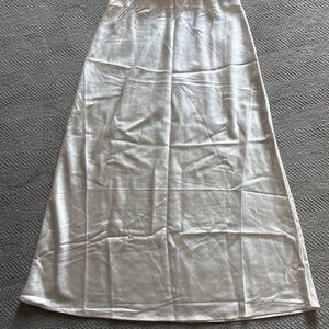 H&M white maxi skirt (silk-like)